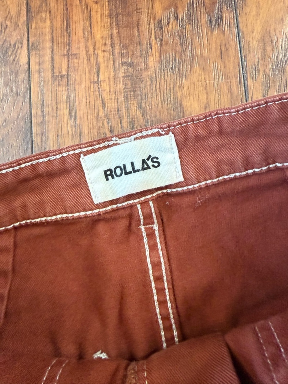 ROLLA'S Heidi Trade Jeans High-Rise Loose Straight Cargo Pants Chesnut Brown 24 - Picture 8 of 10